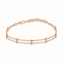 Load image into Gallery viewer, Station Double Chain Bar Bracelet