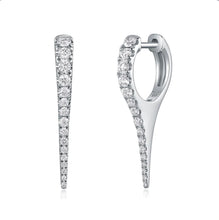 Load image into Gallery viewer, Long Diamond Spike Earrings