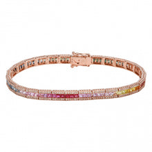 Load image into Gallery viewer, Rainbow Multi-Sapphire Diamond Bracelet