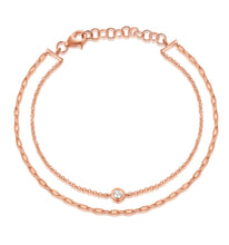 Load image into Gallery viewer, Single Bezel Double Chain Bracelet