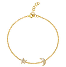 Load image into Gallery viewer, Star and Moon Chain Bracelet