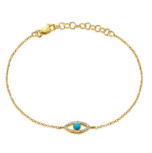 Load image into Gallery viewer, Turquoise Diamond Eye Bracelet