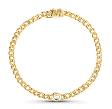 Load image into Gallery viewer, Single Bezel Diamond Link Bracelet
