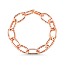 Load image into Gallery viewer, Chunky Oval Single Diamond Link Bracelet