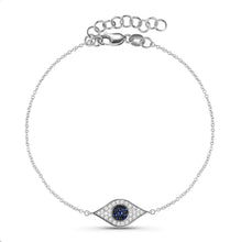 Load image into Gallery viewer, Blue Sapphire Evil Eye Bracelet