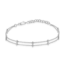 Load image into Gallery viewer, Station Double Chain Bar Bracelet