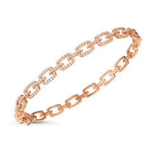 Load image into Gallery viewer, Pave Diamond Link Bangle Bracelet
