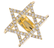 Load image into Gallery viewer, Large Star of David Diamond Ring
