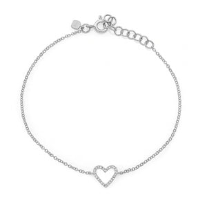 Open Diamond Heart Bracelet