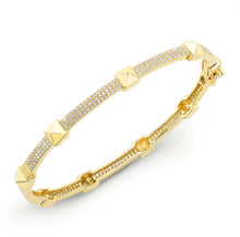 Load image into Gallery viewer, Three Row Pyramid Bangle Bracelet