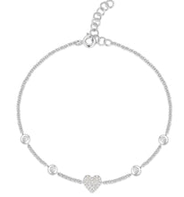 Load image into Gallery viewer, Heart and Bezel Diamond Bracelet