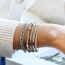 Load image into Gallery viewer, Halfway Diamond Inlay Bangle Bracelet