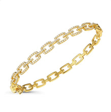 Load image into Gallery viewer, Pave Diamond Link Bangle Bracelet