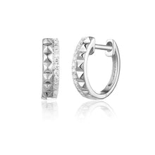 Load image into Gallery viewer, Diamond and Gold Pyramid Huggies