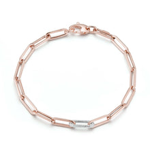 Load image into Gallery viewer, Single Diamond Station Link Bracelet
