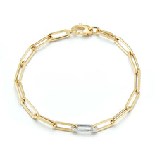 Load image into Gallery viewer, Single Diamond Station Link Bracelet