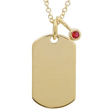 Load image into Gallery viewer, Engravable Dog Tag With Gemstone Charm