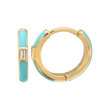 Load image into Gallery viewer, Baguette Enamel Huggies