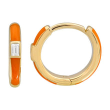 Load image into Gallery viewer, Baguette Enamel Huggies