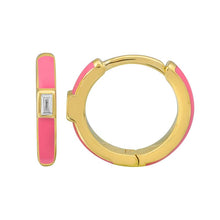 Load image into Gallery viewer, Baguette Enamel Huggies