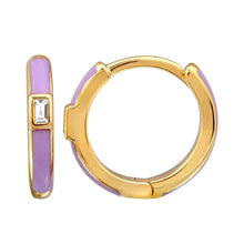 Load image into Gallery viewer, Baguette Enamel Huggies