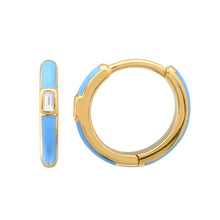 Load image into Gallery viewer, Baguette Enamel Huggies