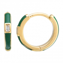 Load image into Gallery viewer, Baguette Enamel Huggies