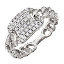 Load image into Gallery viewer, Diamond Tag Cuban Link Ring