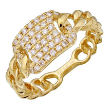Load image into Gallery viewer, Diamond Tag Cuban Link Ring
