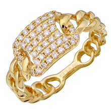 Load image into Gallery viewer, Diamond Tag Cuban Link Ring