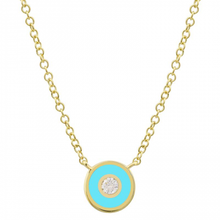 Load image into Gallery viewer, Enamel Circle With Diamond Necklace