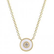 Load image into Gallery viewer, Enamel Circle With Diamond Necklace