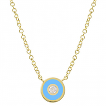 Load image into Gallery viewer, Enamel Circle With Diamond Necklace
