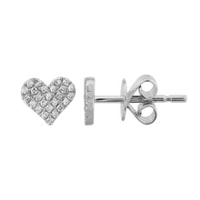 Load image into Gallery viewer, Pave Diamond Heart Studs