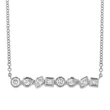 Load image into Gallery viewer, Bezel Set Multi Shape Diamond Bar Necklace