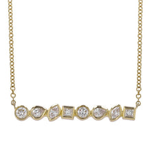 Load image into Gallery viewer, Bezel Set Multi Shape Diamond Bar Necklace