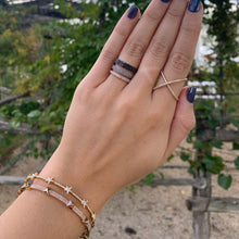 Load image into Gallery viewer, Three Row Pyramid Bangle Bracelet