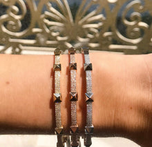 Load image into Gallery viewer, Three Row Pyramid Bangle Bracelet