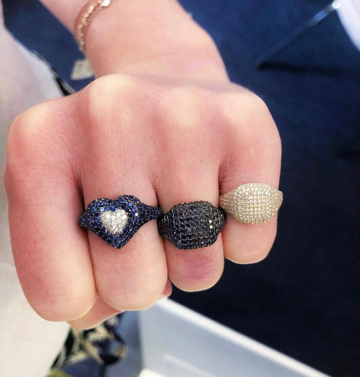 【S/E/O】PINKY RING (EXCLUSIVE) MEN'S CUBIC ZIRCONIA HIP HOP GOLD PLATED FASHION LUXURY
