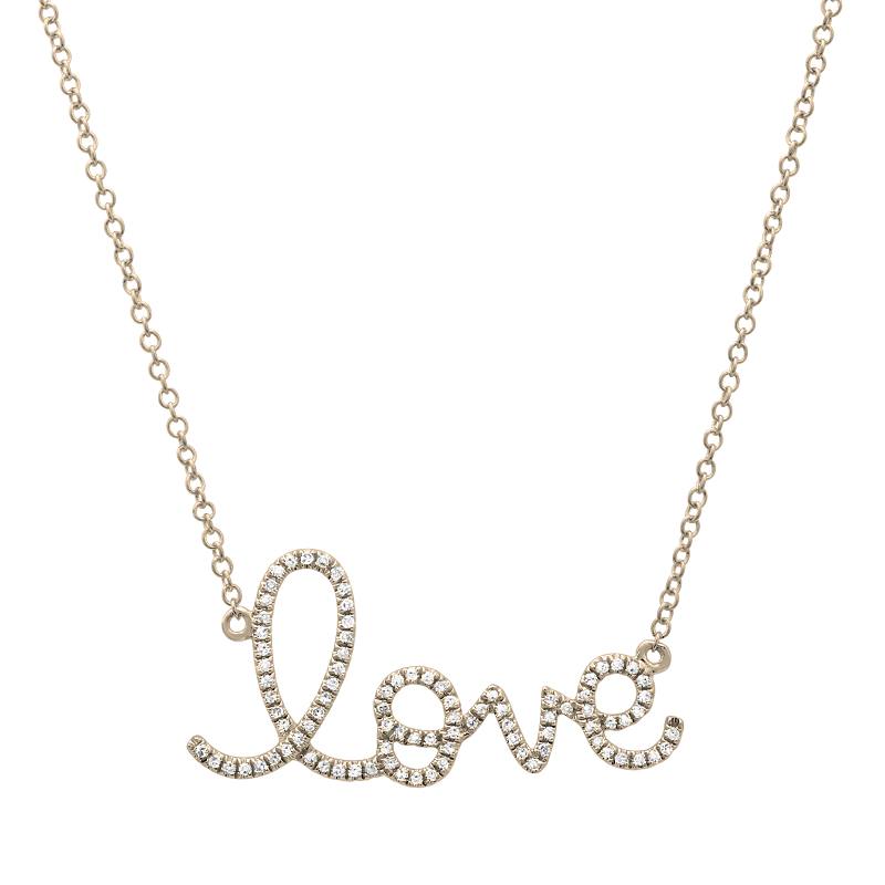 Diamond Script Love Necklace