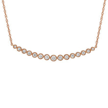 Load image into Gallery viewer, Bezel Set Graduated Diamond Curved Bar Necklace