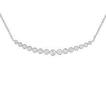 Load image into Gallery viewer, Bezel Set Graduated Diamond Curved Bar Necklace