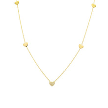 Load image into Gallery viewer, Stationed Heart Diamond Necklace