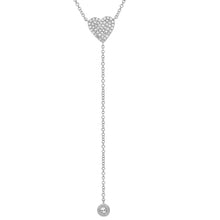Load image into Gallery viewer, Pave Diamond Heart Lariat Necklace