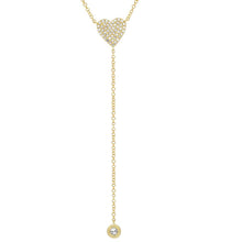 Load image into Gallery viewer, Pave Diamond Heart Lariat Necklace