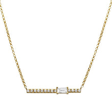Load image into Gallery viewer, Bar Necklace with Baguette