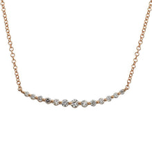 Load image into Gallery viewer, Graduated Diamond Curved Bar Necklace