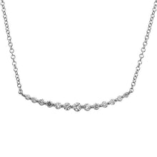 Load image into Gallery viewer, Graduated Diamond Curved Bar Necklace