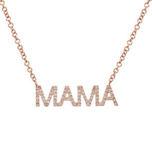 Load image into Gallery viewer, Pave Diamond Block Mama Necklace