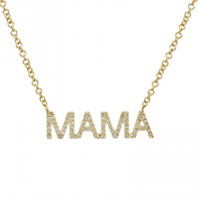 Load image into Gallery viewer, Pave Diamond Block Mama Necklace